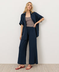 Coastal Double Gauze Split Hem Pant