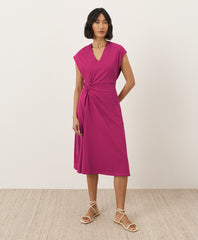 Fit & Flare V-Neck Twist Dress