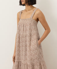 Coastal Double Gauze Strappy Tiered Maxi Dress