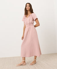 Coastal Double Gauze Boho Midi Dress