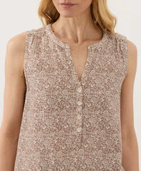 Coastal Double Gauze Henley Tank