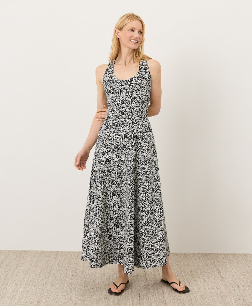 Fit & Flare Open Back Maxi Dress