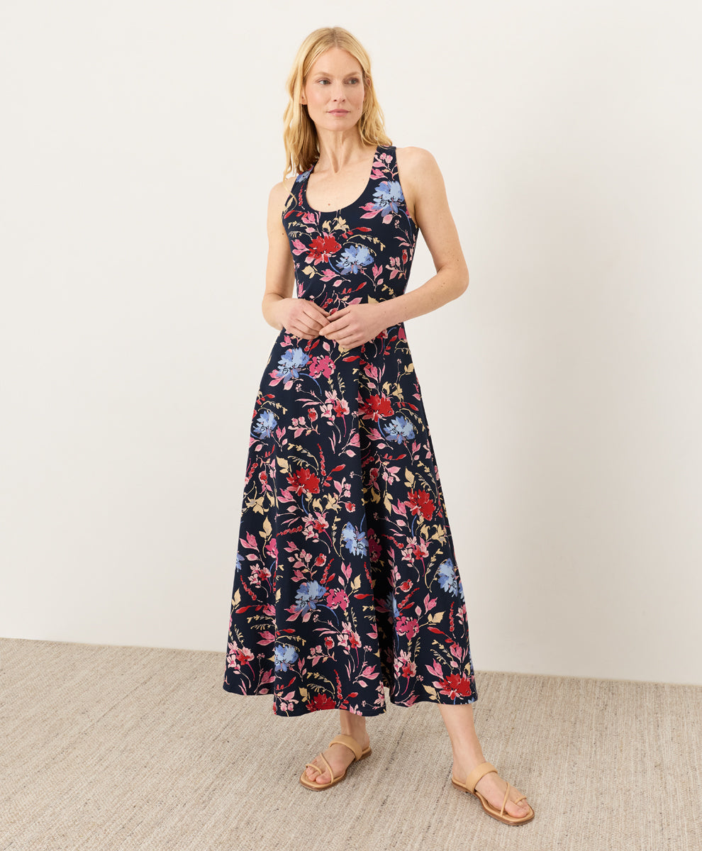 Fit & Flare Open Back Maxi Dress