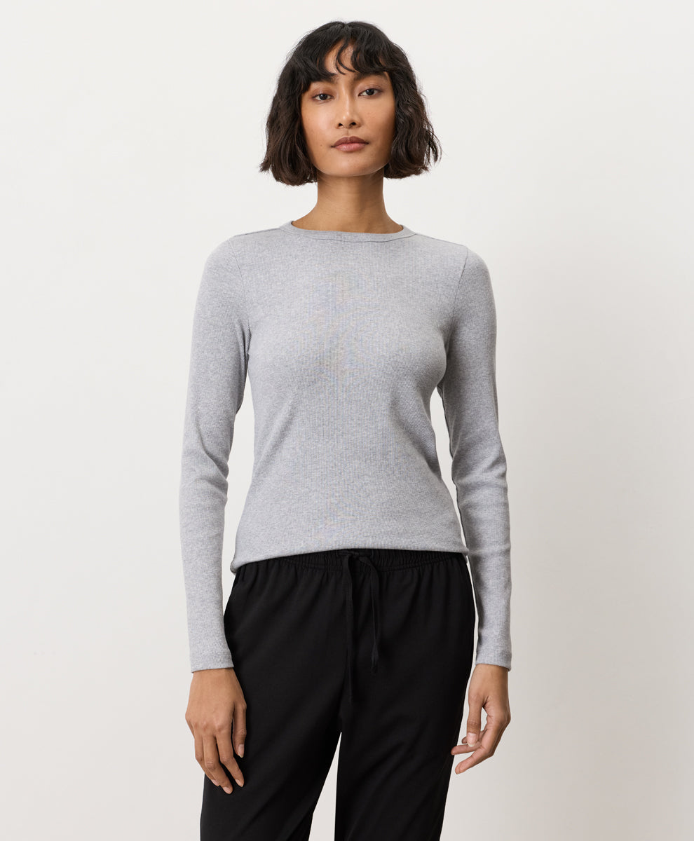 Perfect Rib Crewneck Long Sleeve Tee