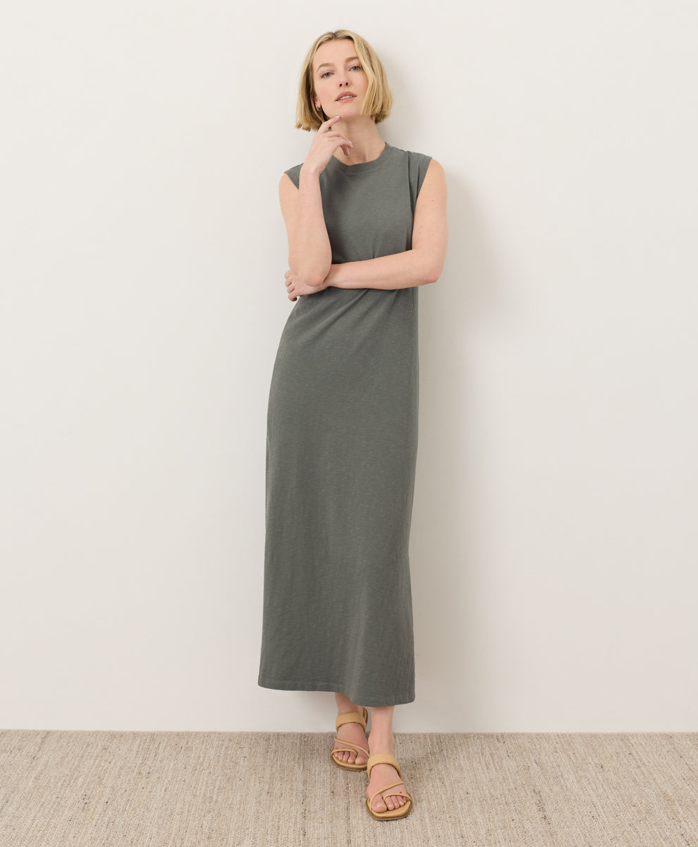 Soft-Slub Essential Easy Muscle Tee Maxi Dress