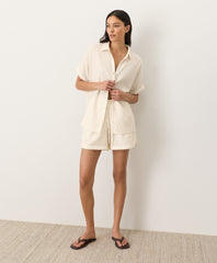 Coastal Double Gauze Curved Hem Short
