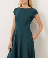 Fit & Flare Ballet Neck Dress
