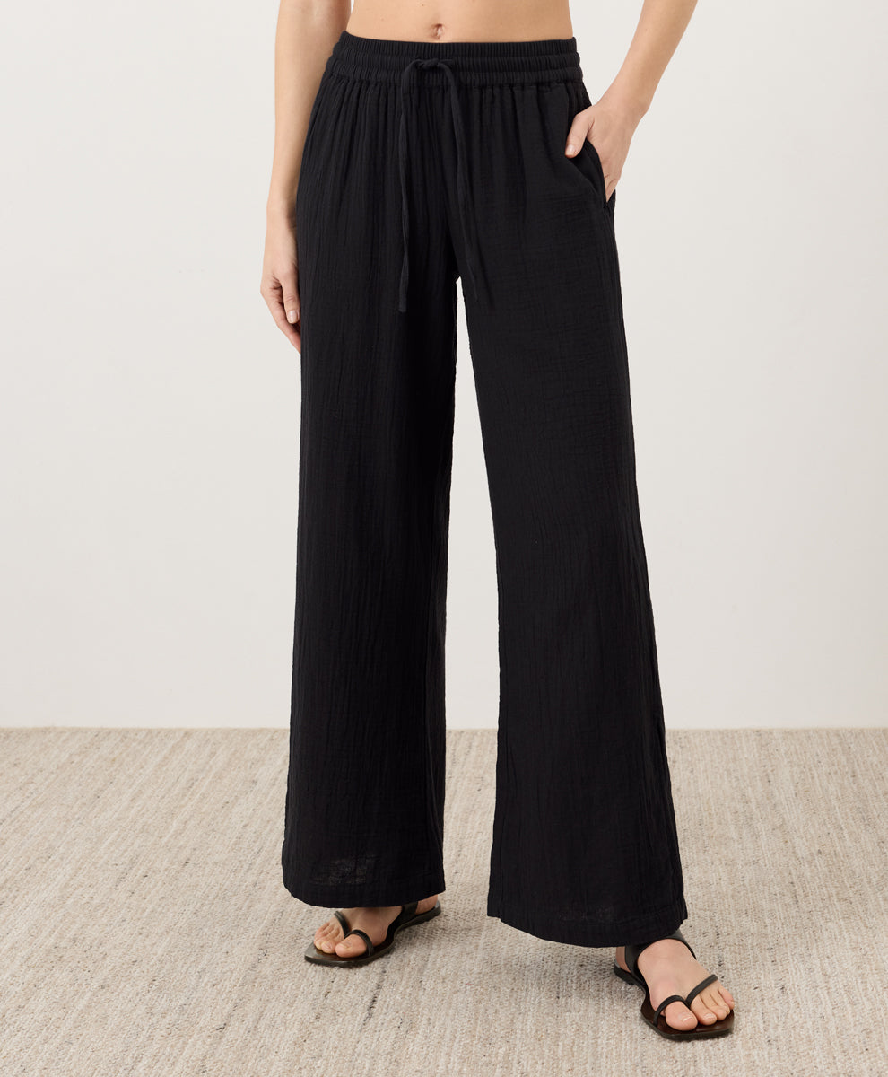 Coastal Double Gauze Split Hem Pant