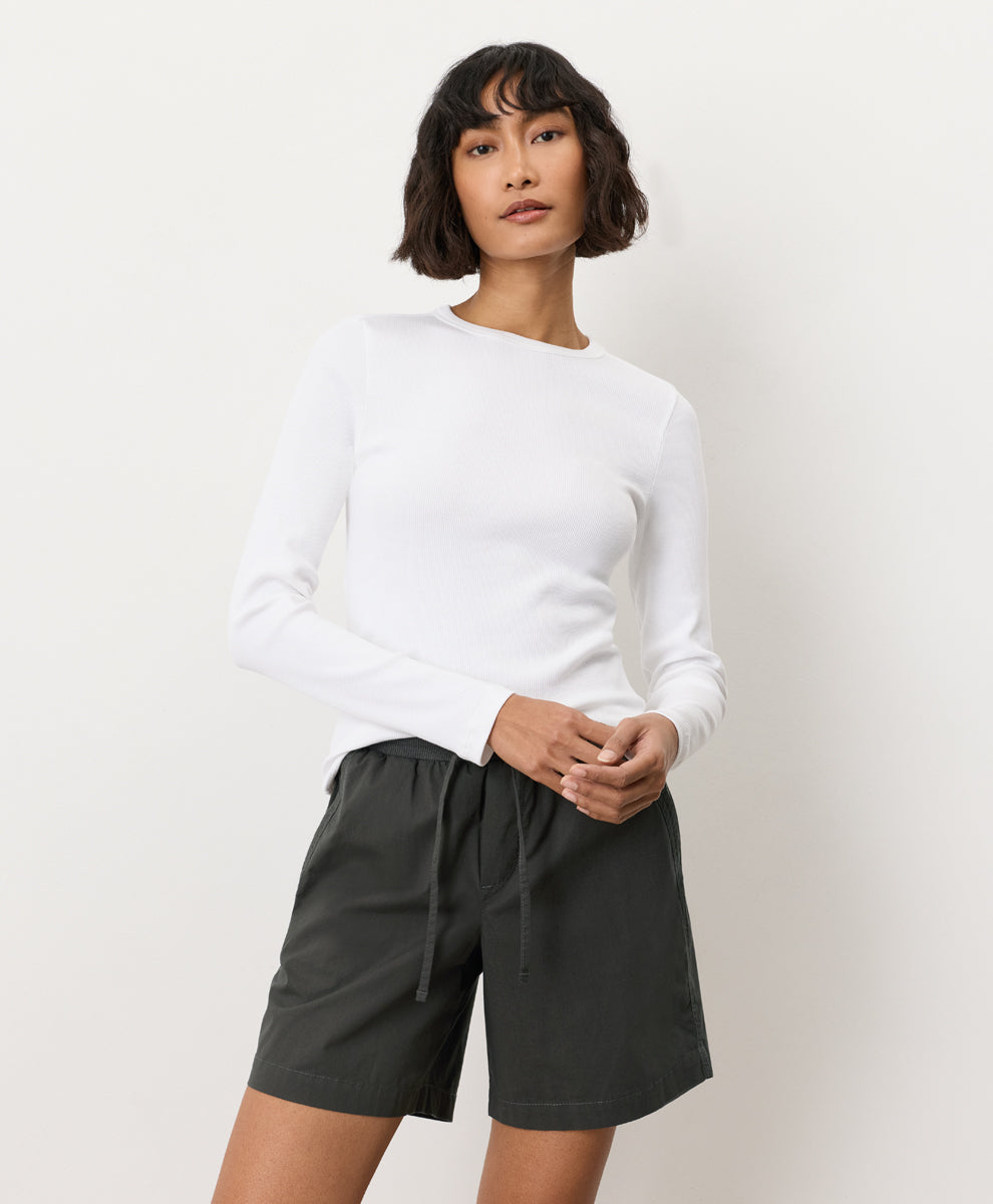 Perfect Rib Crewneck Long Sleeve Tee
