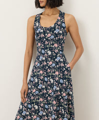 Fit & Flare Open Back Maxi Dress